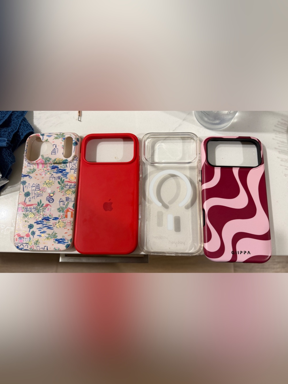 Apple Red Silicone iPhone Case with Apple Logo + Cases 17 pro max